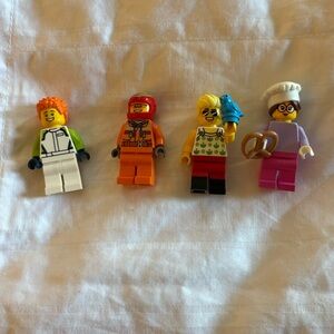 LEGO Minifigures Set - Orange, Red, Blue, Pink